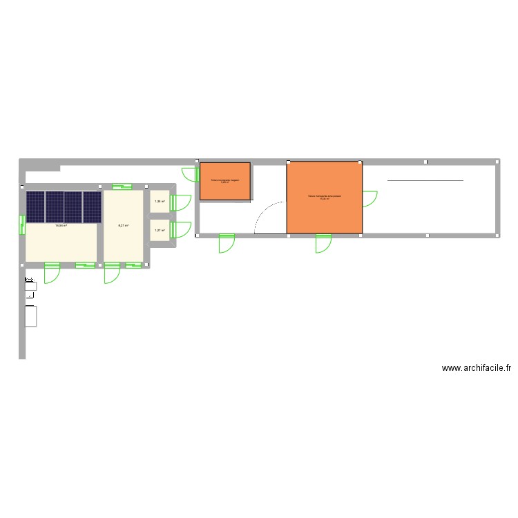 MORO RC. Plan de 4 pièces et 25 m2