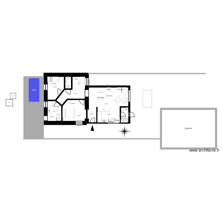 1 mars L v7. Plan de 8 pièces et 146 m2