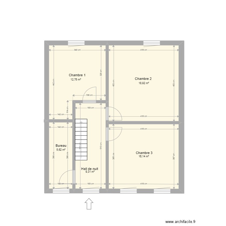 allies 67 1er. Plan de 5 pièces et 63 m2