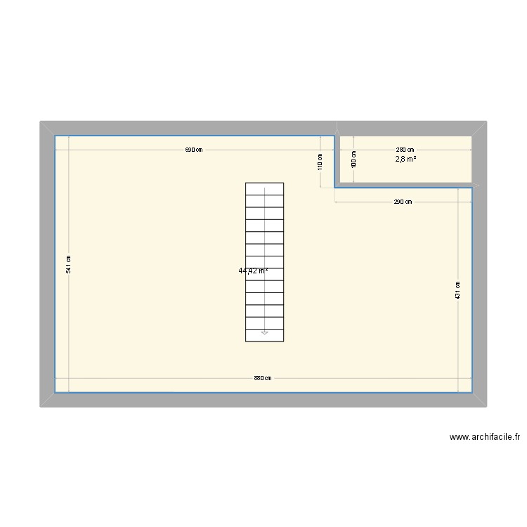 OLI 1ER. Plan de 2 pièces et 47 m2