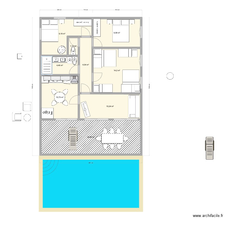 Plan DSD test marie. Plan de 9 pièces et 86 m2