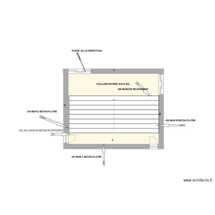 ENTREE SOUS SOL PARADIS LATIN. Plan de 1 pièce et 18 m2