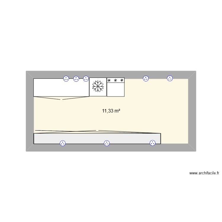 remorque Skate Park. Plan de 1 pièce et 11 m2