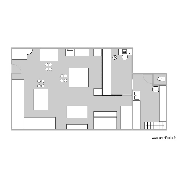 plan DF bouquets ronds. Plan de 4 pièces et 86 m2