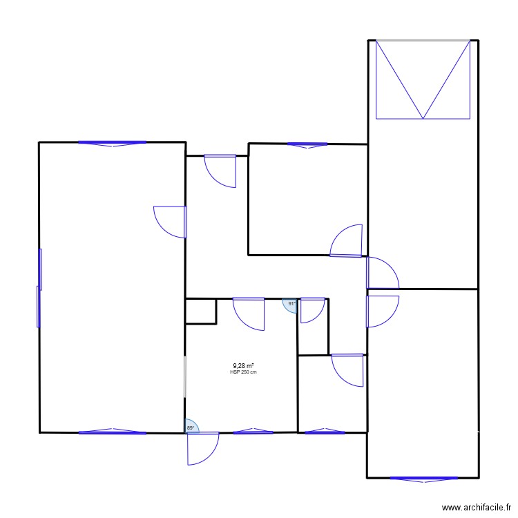 eric 32. Plan de 1 pièce et 9 m2