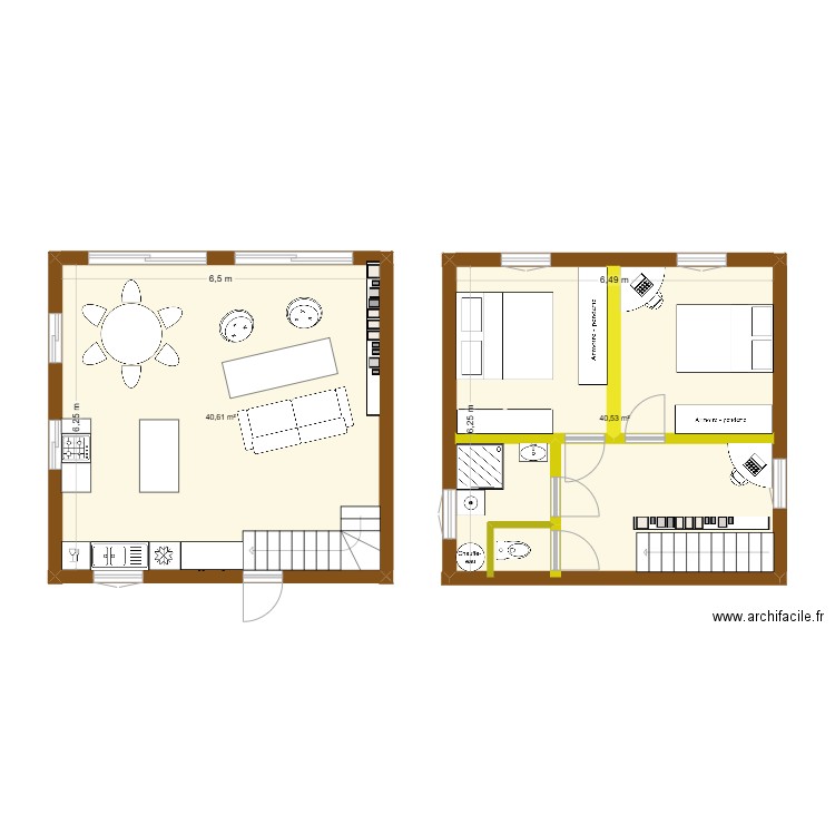 plan ced 1. Plan de 2 pièces et 81 m2