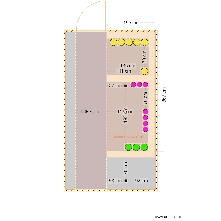 Local bouteilles gaz PHITEM E v1. Plan de 1 pièce et 15 m2