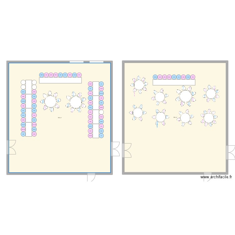 plan de table mariage. Plan de 2 pièces et 364 m2