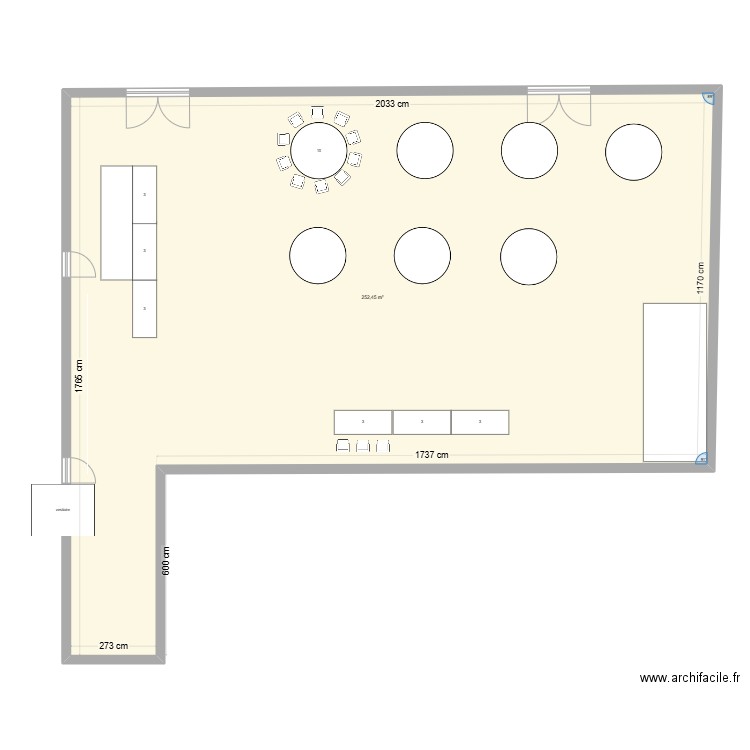 mariage. Plan de 1 pièce et 252 m2