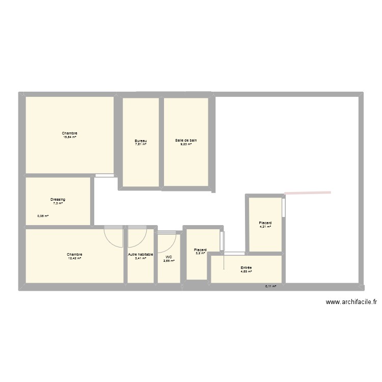 nr2. Plan de 12 pièces et 71 m2