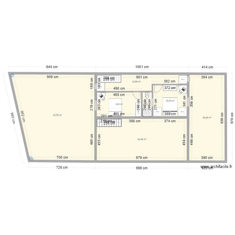 Plan Maison 2 Tessan Orientation. Plan de 21 pièces et 603 m2