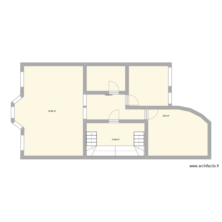 1ier . Plan de 4 pièces et 87 m2