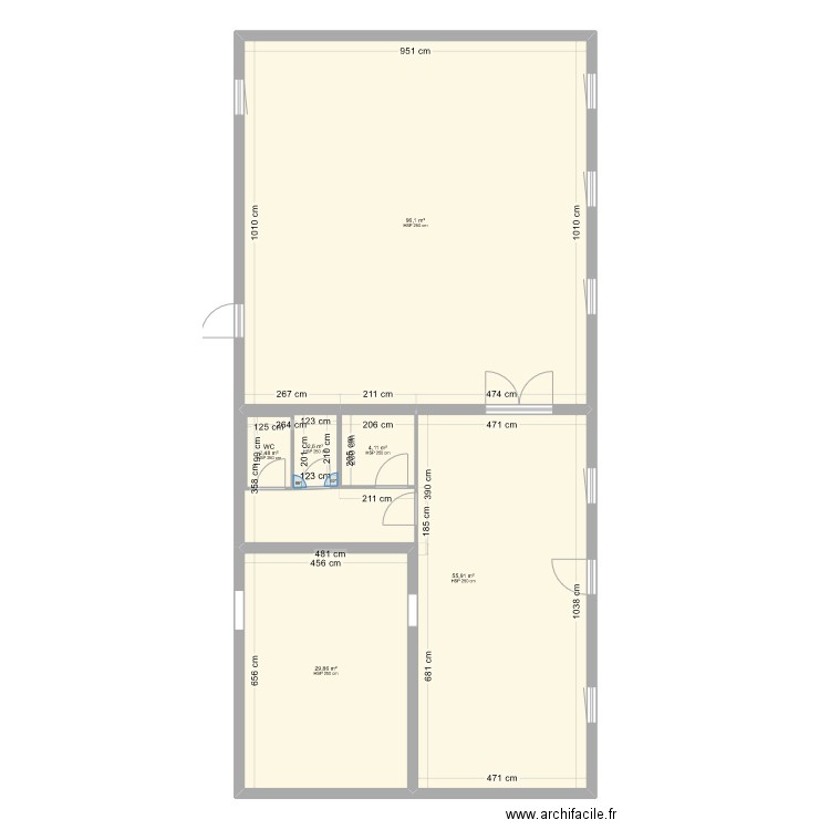 scaer. Plan de 6 pièces et 197 m2