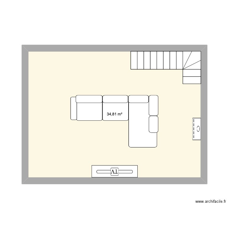 Canapé EVEREST. Plan de 1 pièce et 35 m2