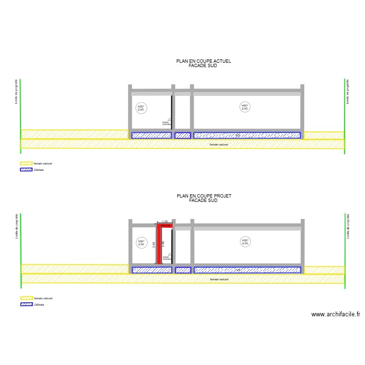 FACADE SUD MARQUISE. Plan de 0 pièce et 0 m2