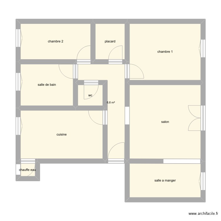 24.08. Plan de 10 pièces et 75 m2