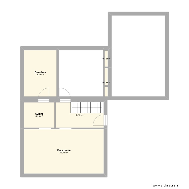 Maison Pont l'Abbé. Plan de 6 pièces et 40 m2