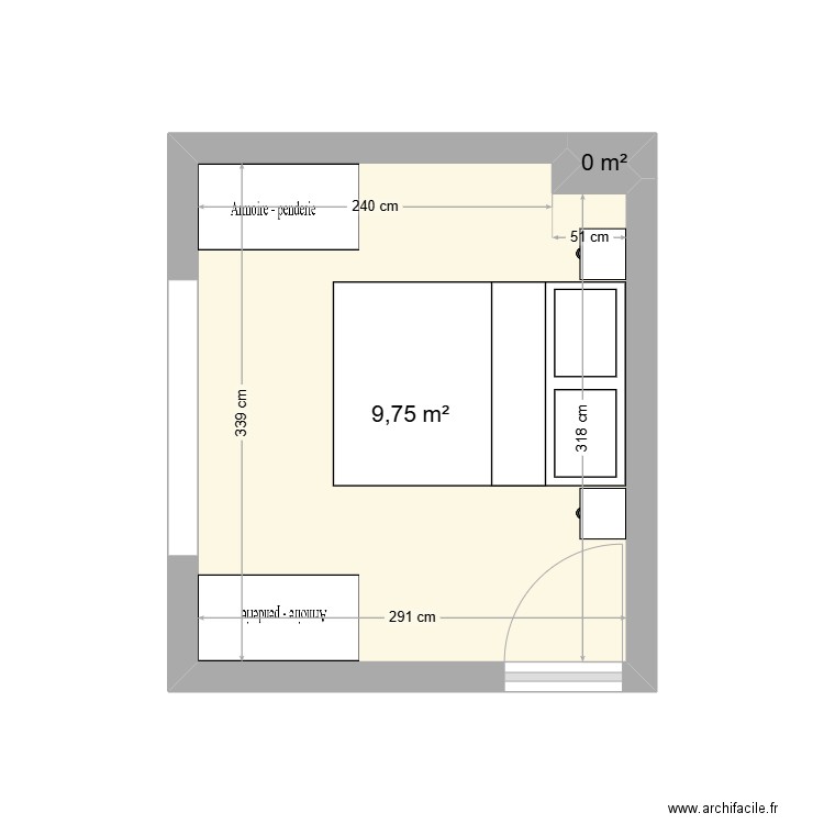 étage AUVERGNE. Plan de 2 pièces et 10 m2