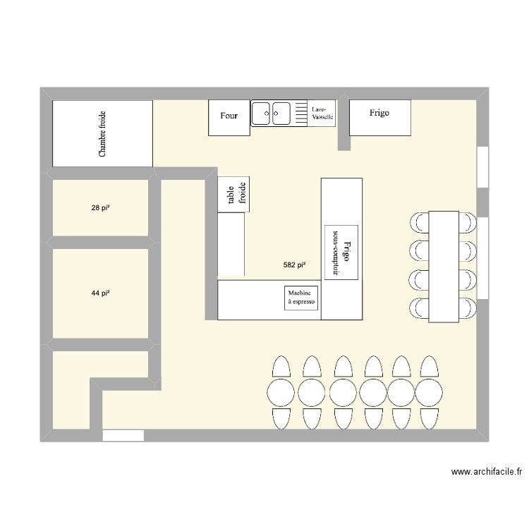 BLEU CAFÉ 2.2. Plan de 3 pièces et 61 m2