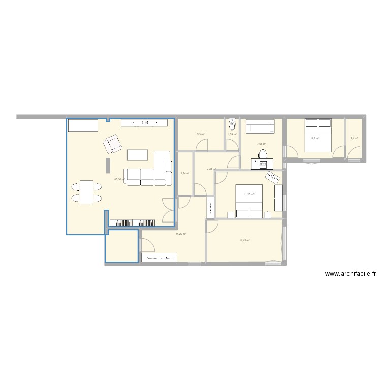 MAISON CHATENAY. Plan de 11 pièces et 112 m2