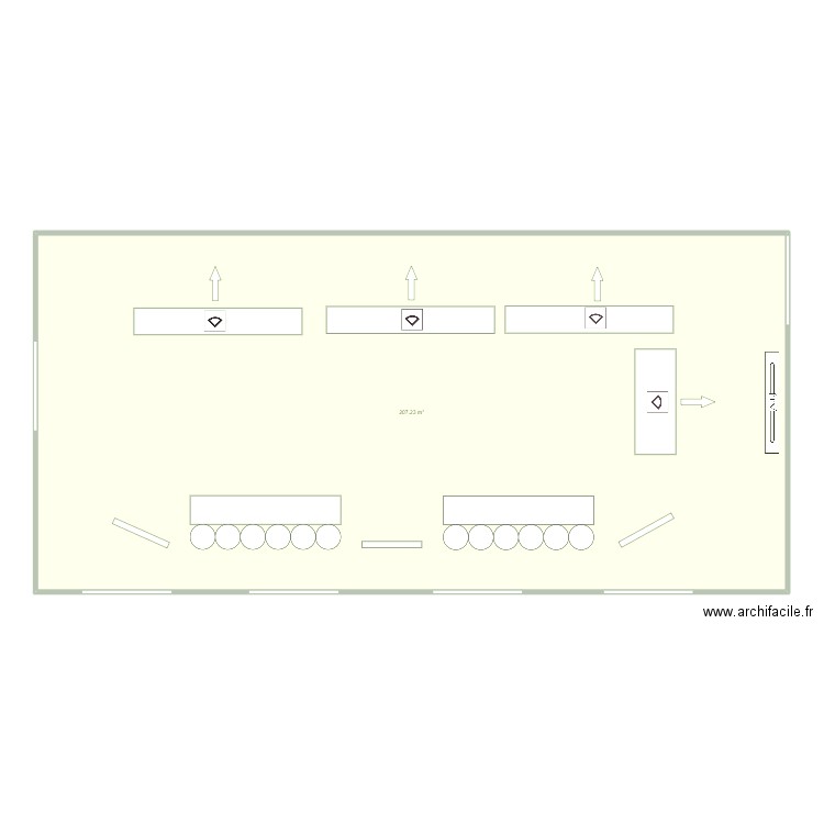 salle rpojo véro. Plan de 1 pièce et 207 m2