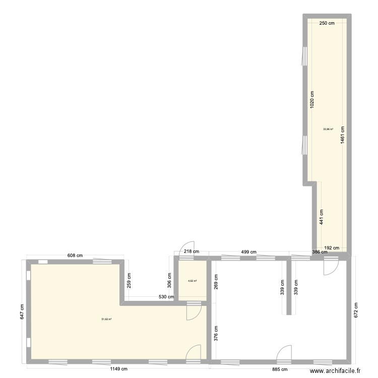 PROJET CABINET. Plan de 3 pièces et 90 m2