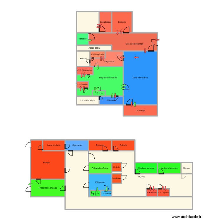 CUISINE. Plan de 36 pièces et 120 m2