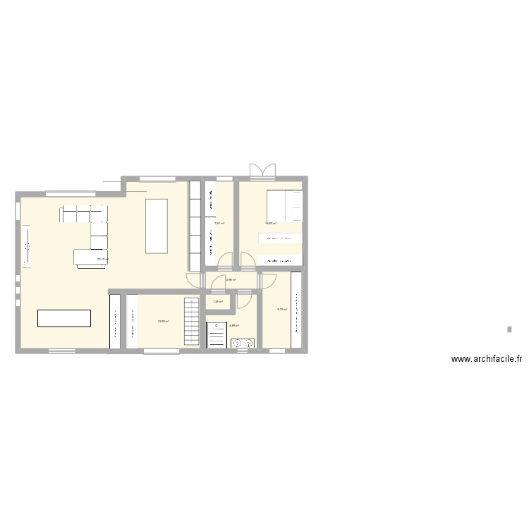 Version 2. Plan de 8 pièces et 131 m2