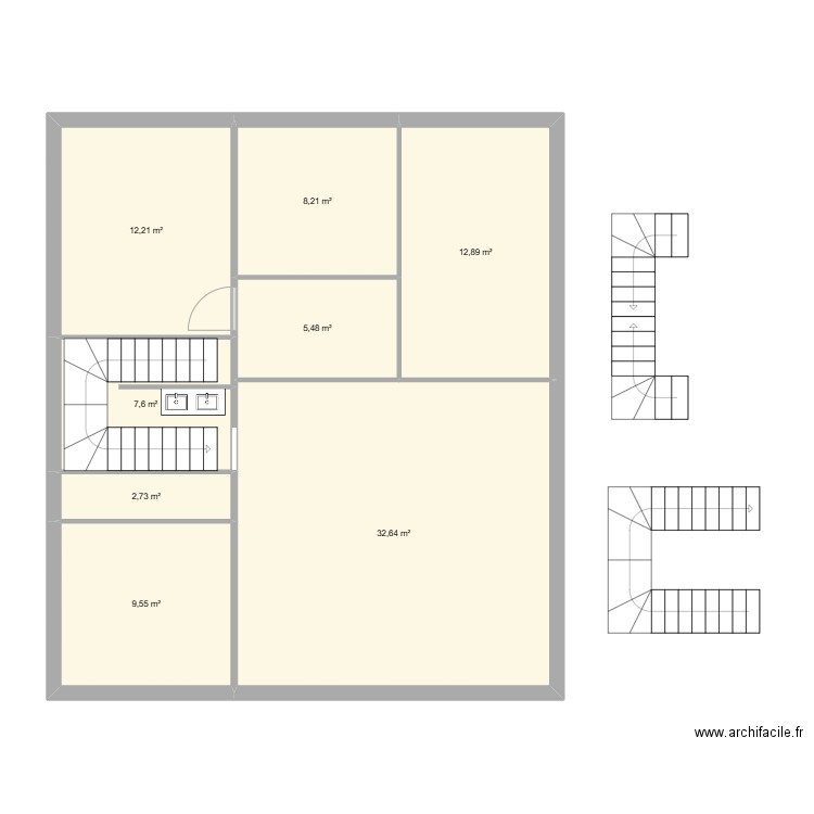 draft2. Plan de 8 pièces et 91 m2