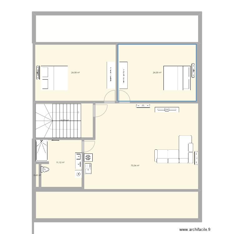 Bann. Plan de 7 pièces et 171 m2