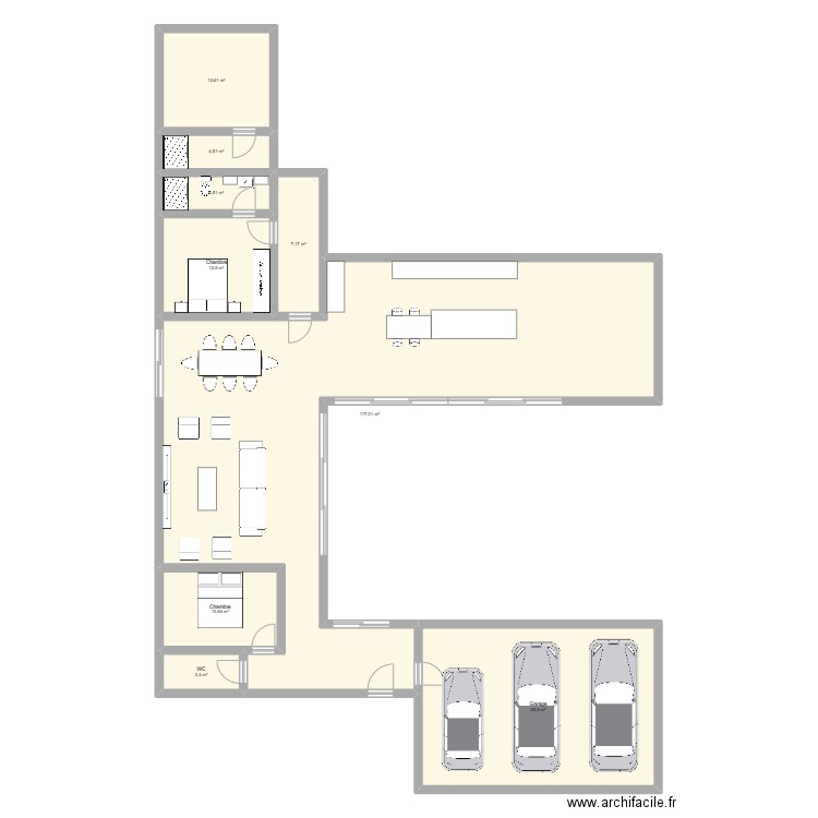 Maison 200m2. Plan de 9 pièces et 218 m2