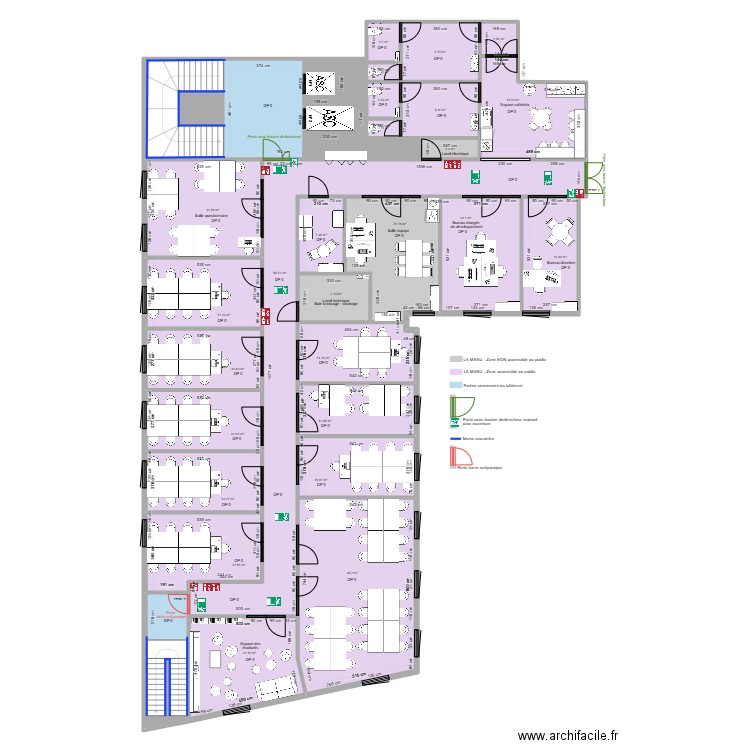 LA MANU DANS L'EXISTANT. Plan de 32 pièces et 454 m2