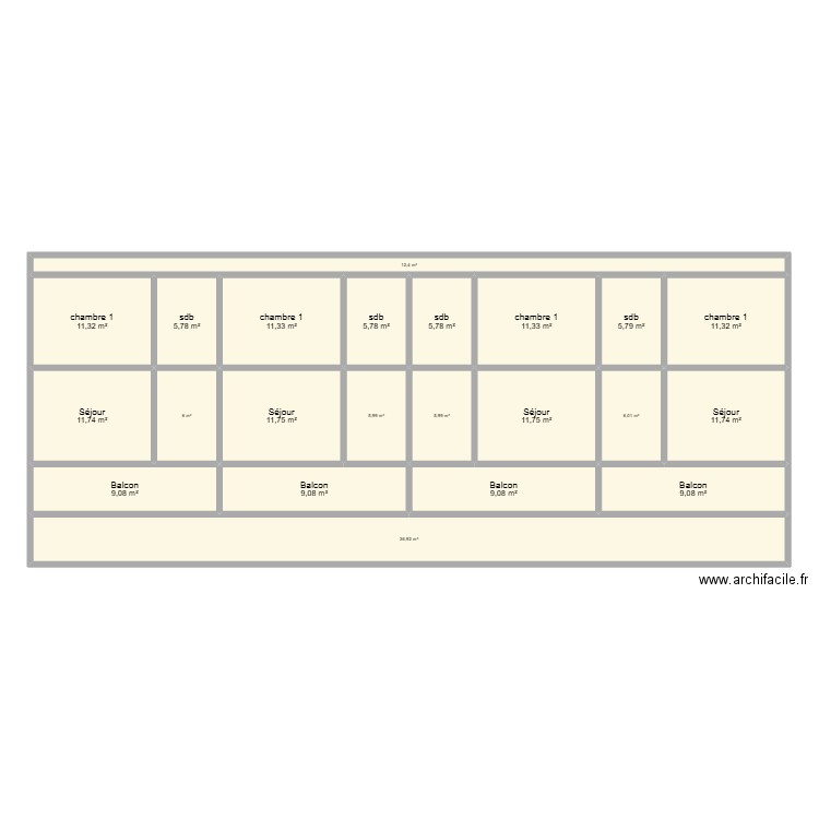 MPAKA 120C. Plan de 22 pièces et 225 m2