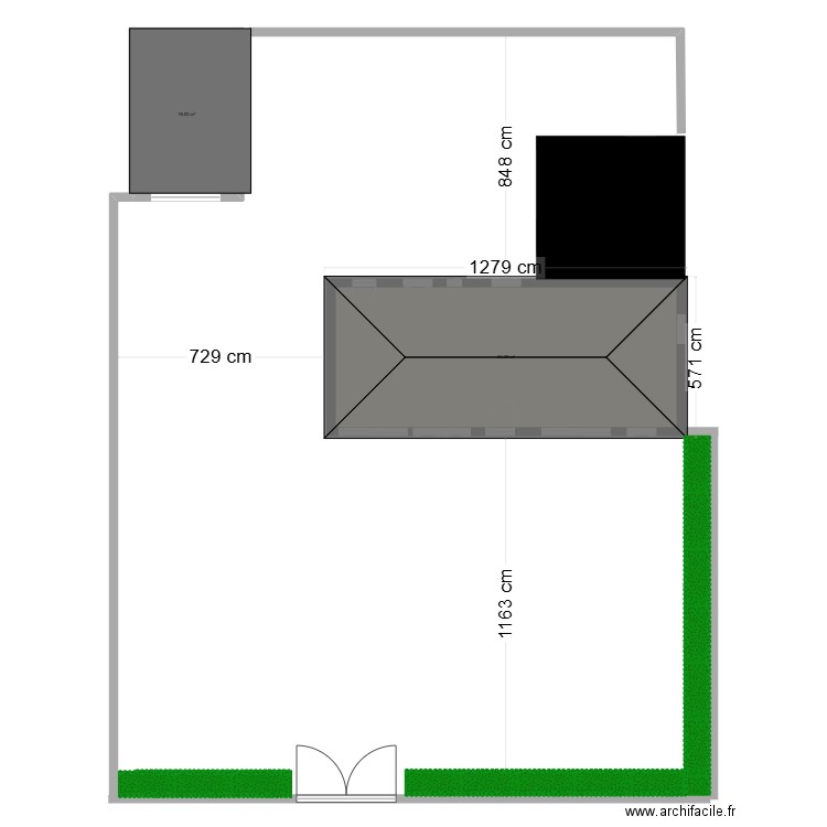 Maison 2D. Plan de 2 pièces et 80 m2