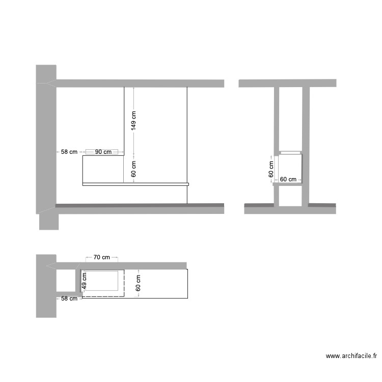 Cheminée. Plan de 0 pièce et 0 m2