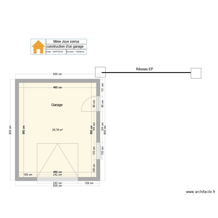  Joye sorrus 1. Plan de 1 pièce et 26 m2