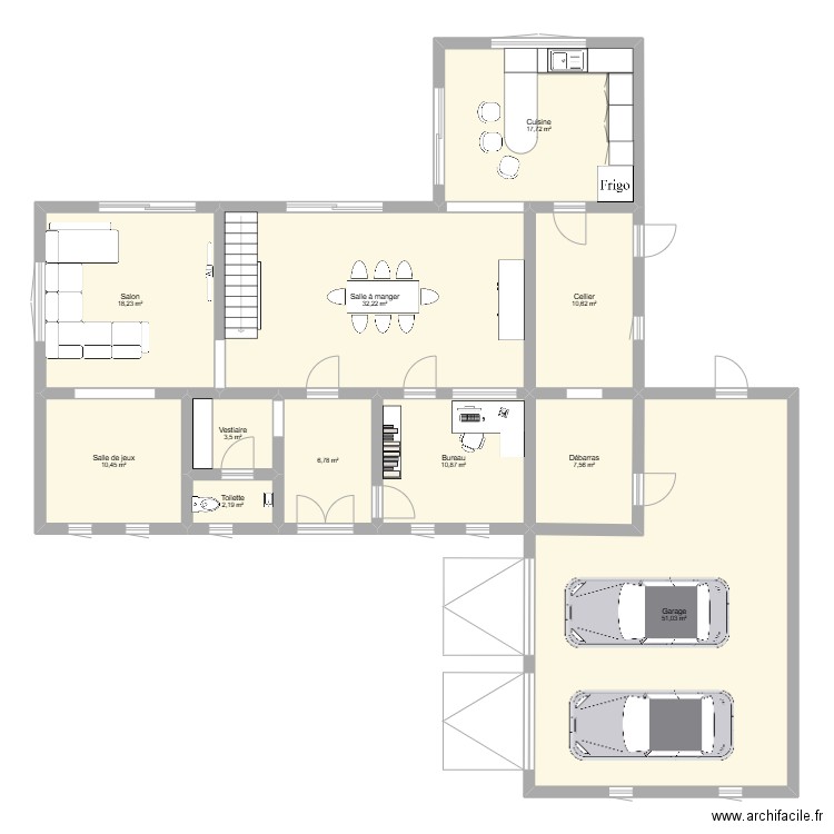 Idée de maison 2. Plan de 11 pièces et 171 m2