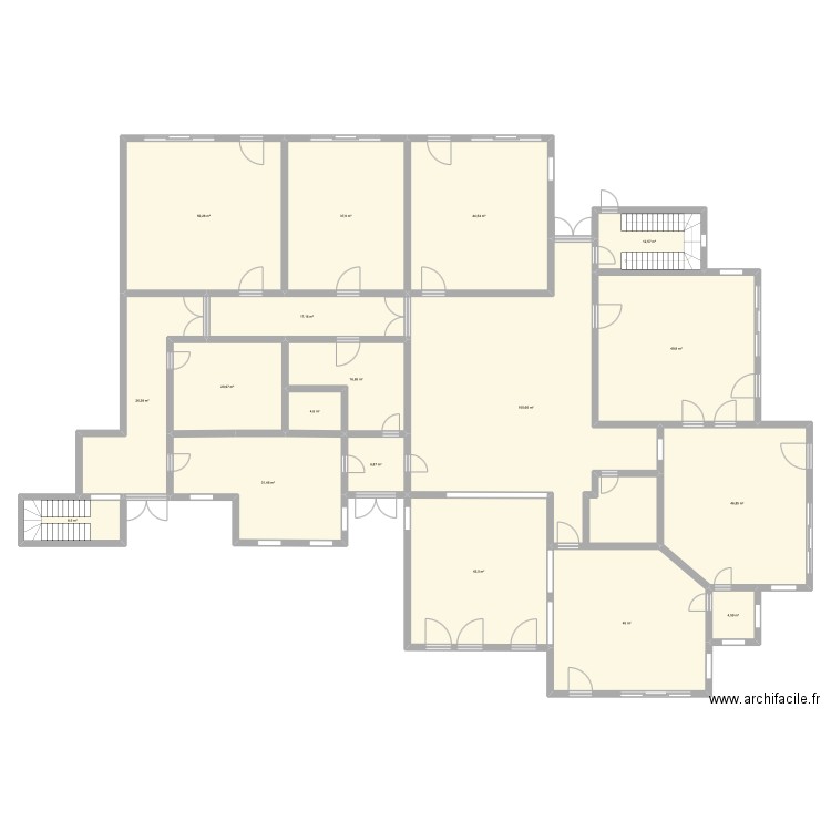 Ecole communale de Rance (ETAGE). Plan de 18 pièces et 568 m2