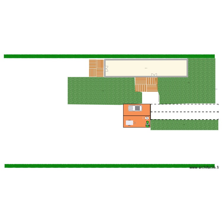 extérieur. Plan de 1 pièce et 92 m2