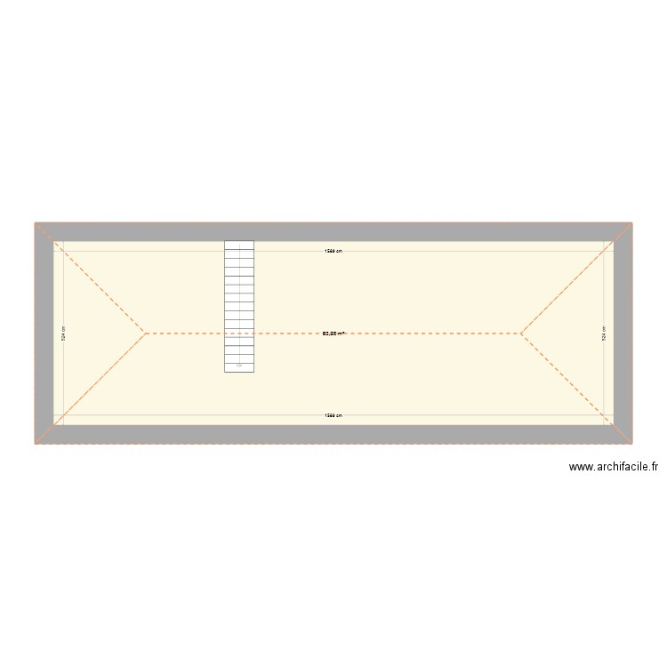 grenier maison. Plan de 1 pièce et 83 m2