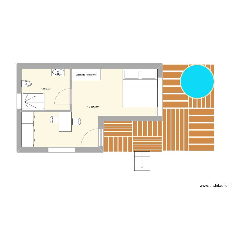 lodge 2.0. Plan de 2 pièces et 23 m2