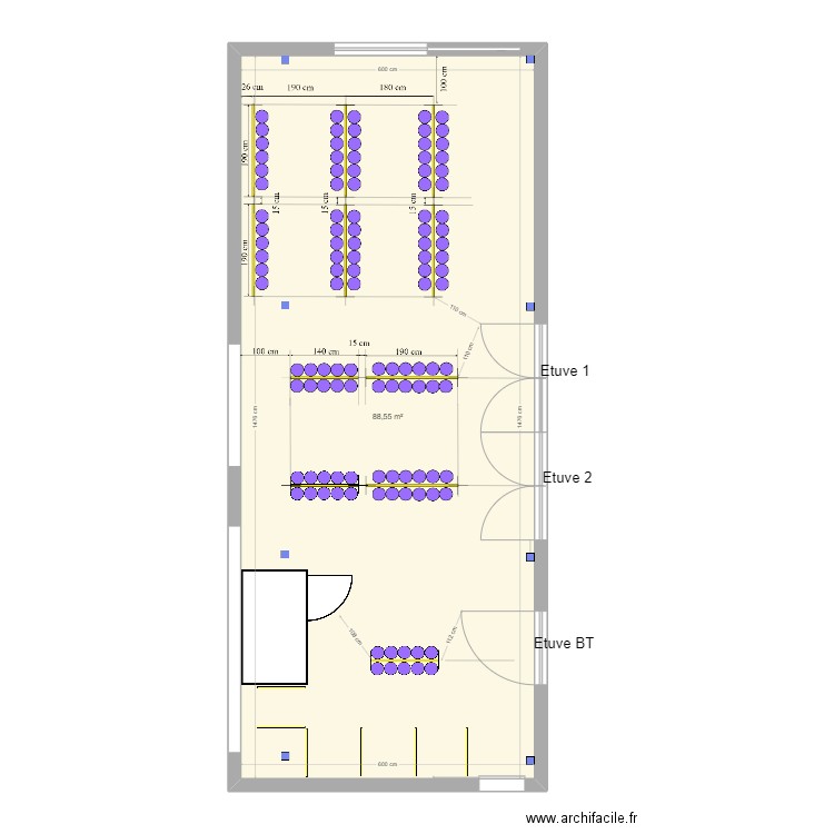 ZONE DE MISE EN VIDE 2. Plan de 1 pièce et 89 m2