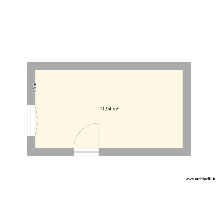 cuisine sacco. Plan de 1 pièce et 12 m2