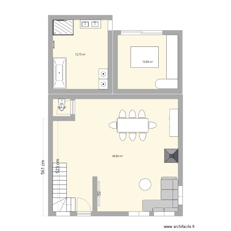 Maison La Gorgue . Plan de 4 pièces et 70 m2