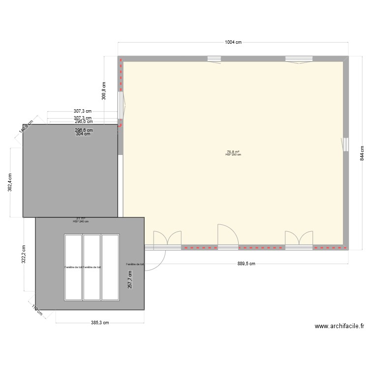 plan maison. Plan de 2 pièces et 108 m2