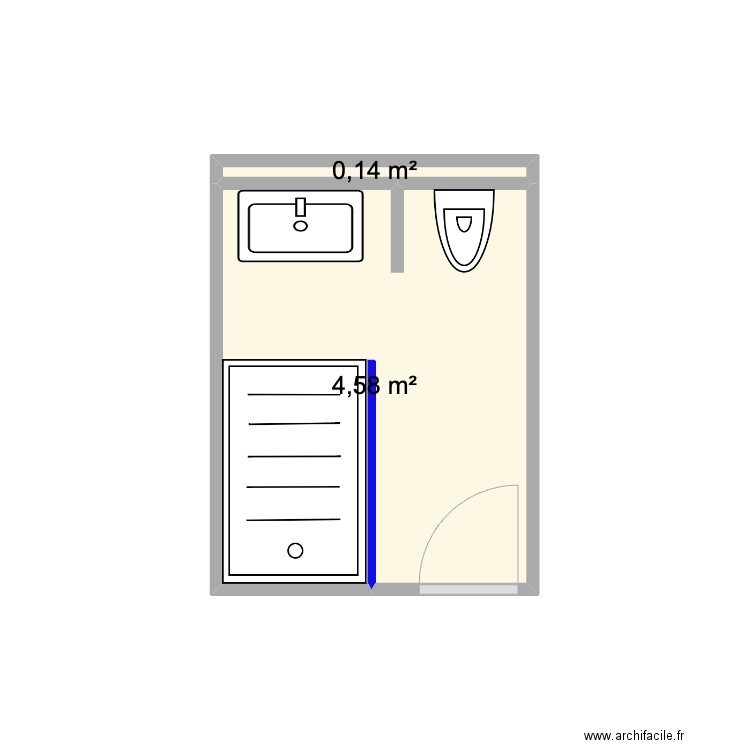 delabre . Plan de 2 pièces et 5 m2