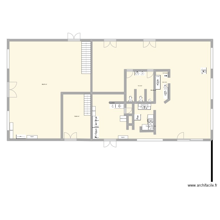 Darons BAB 1. Plan de 4 pièces et 286 m2