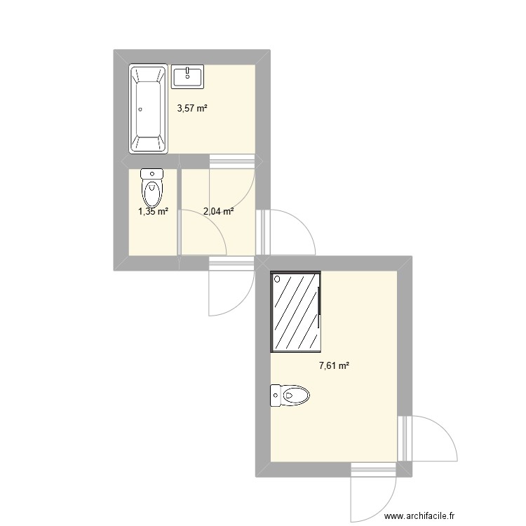 NO2 2025. Plan de 4 pièces et 15 m2