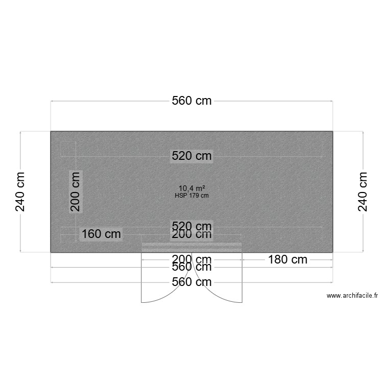 pl1. Plan de 1 pièce et 10 m2