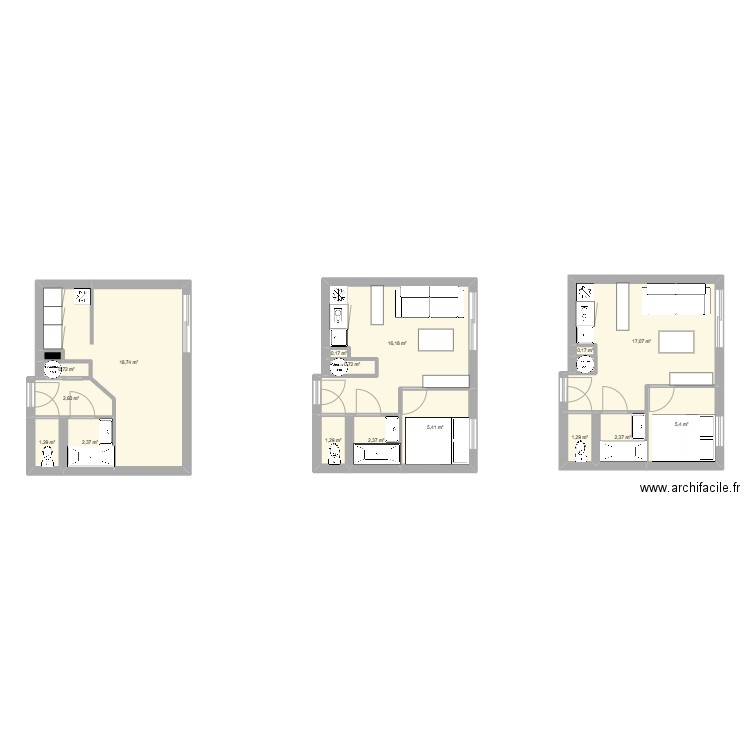 Frejus LaForet. Plan de 17 pièces et 79 m2